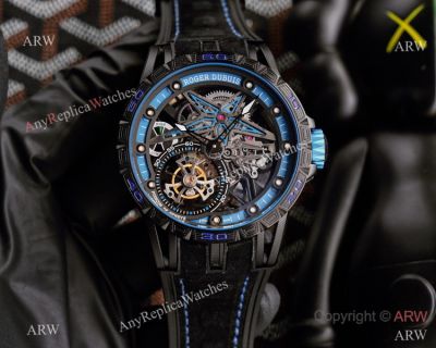 High Quality Roger Dubuis Spider Pirelli Monotourbillon Watch Black DLC Titanium 46mm